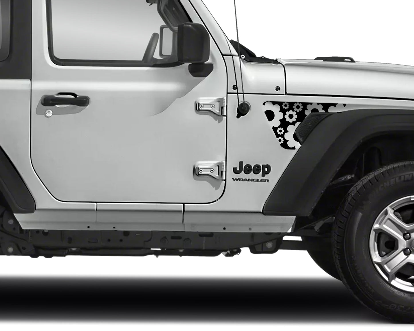Digital Instant File, SVG Vector, Fits Jeep Wrangler JL/JT 2018+, Cricut Decal/Sticker Cut file, Daisies