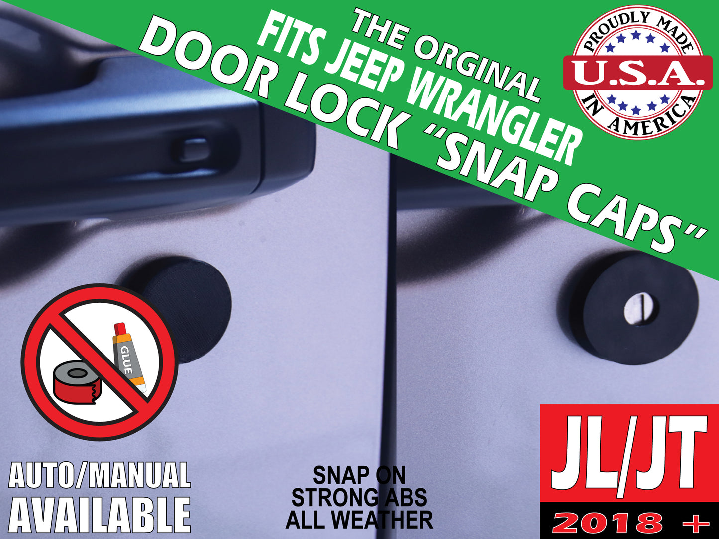 Jeep Wrangler JL/Gladiator JT Door Lock "Snap Caps"