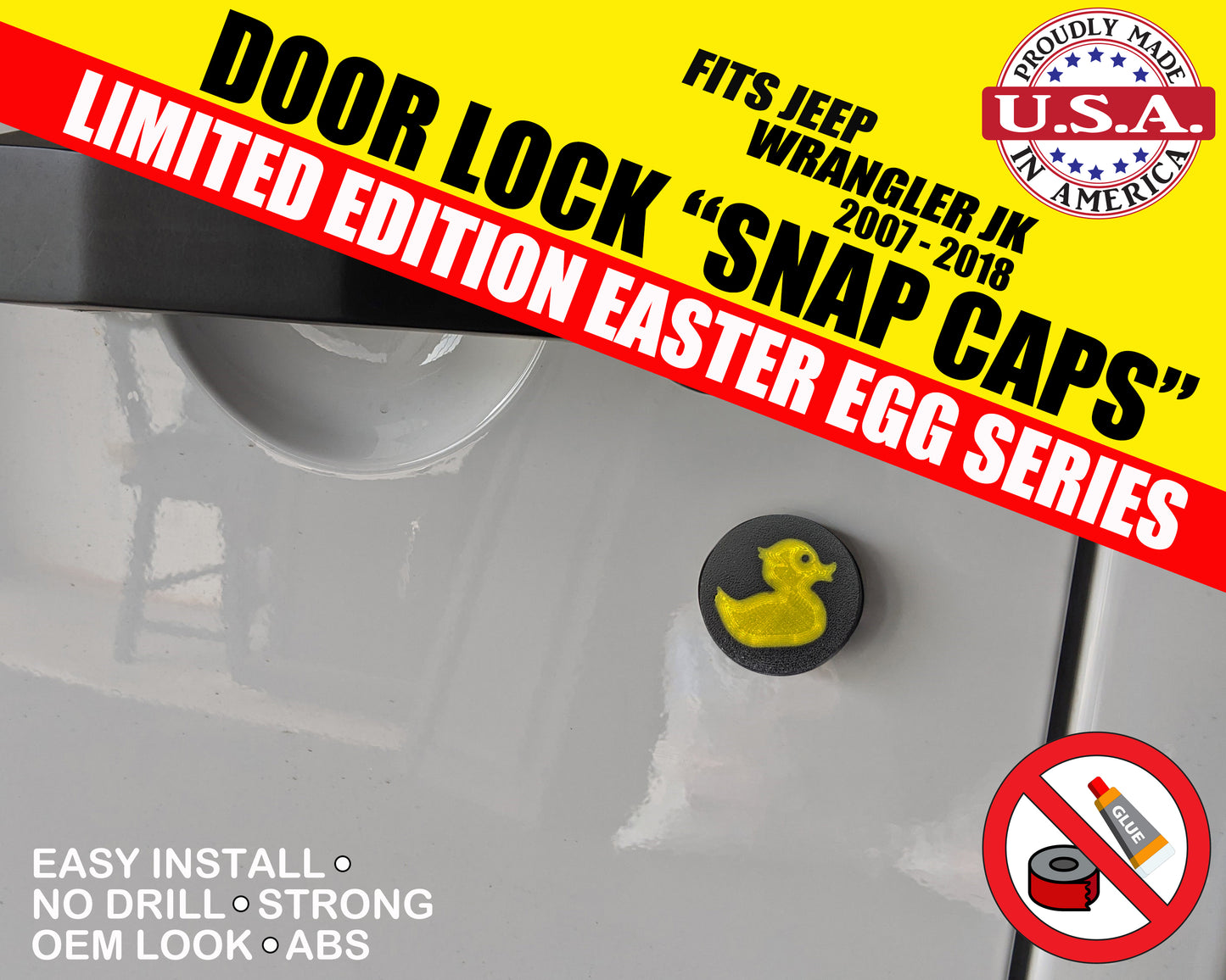 Jeep Wrangler JK Door Lock Easter Egg "Snap Caps" **Limited Edition**