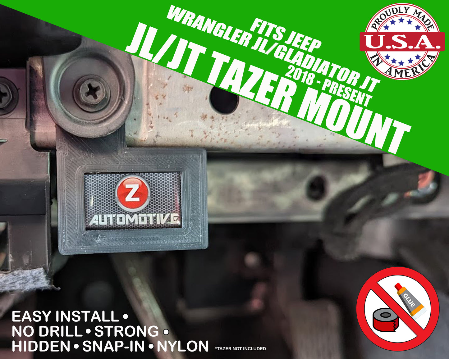 Fits Jeep Wranger JL/JT Z automotive TAZER and Security Gateway Bypass Module Mount