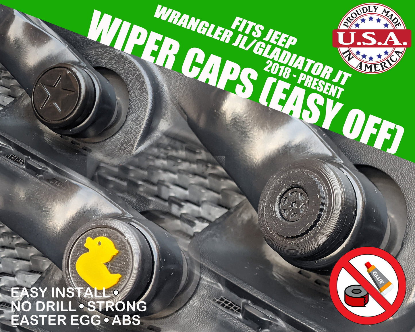 Wiper Cap Header image - Yellow Duck, Black Star and Wheel