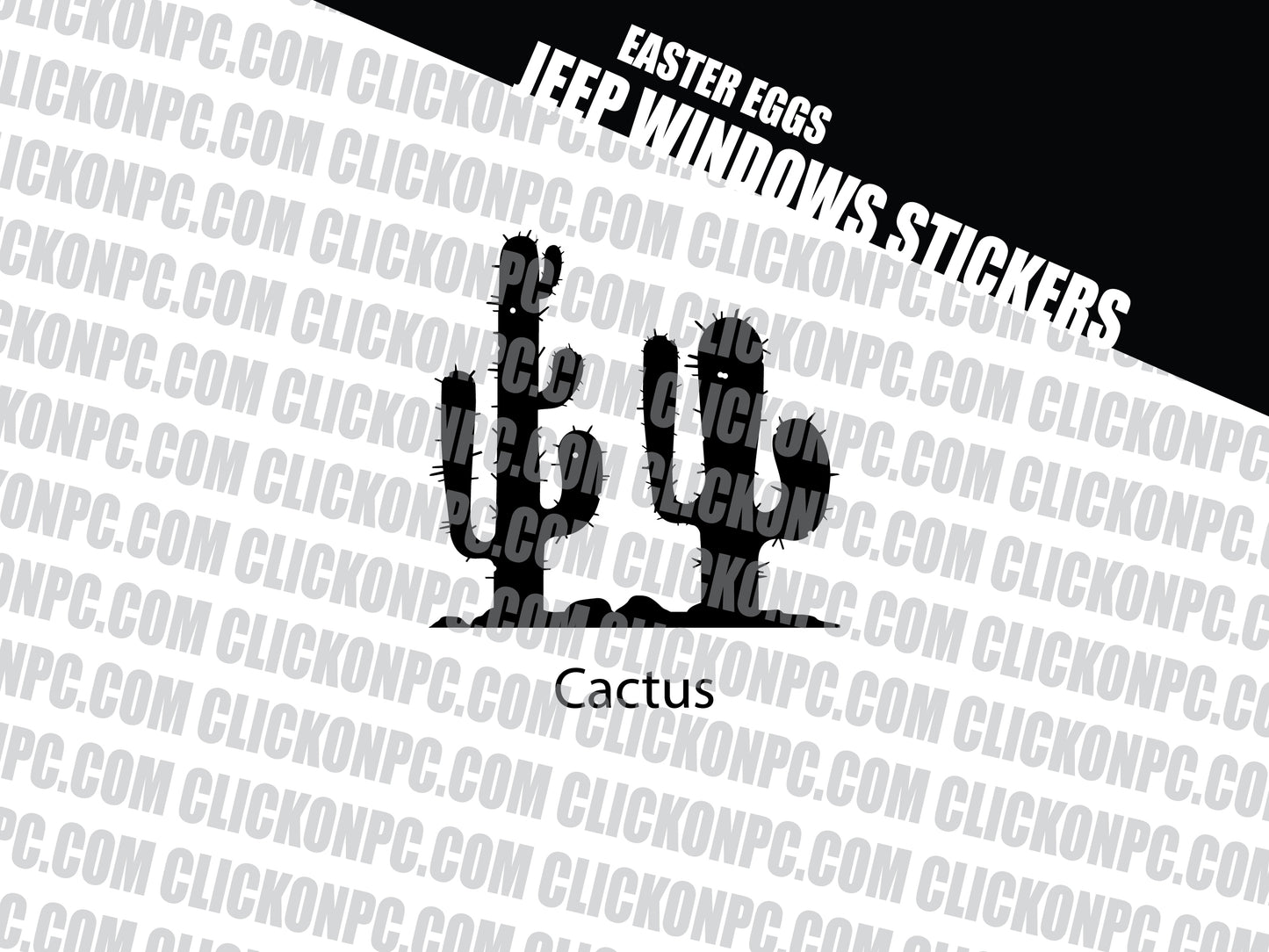 Cactus Vinyl Sticker - Black