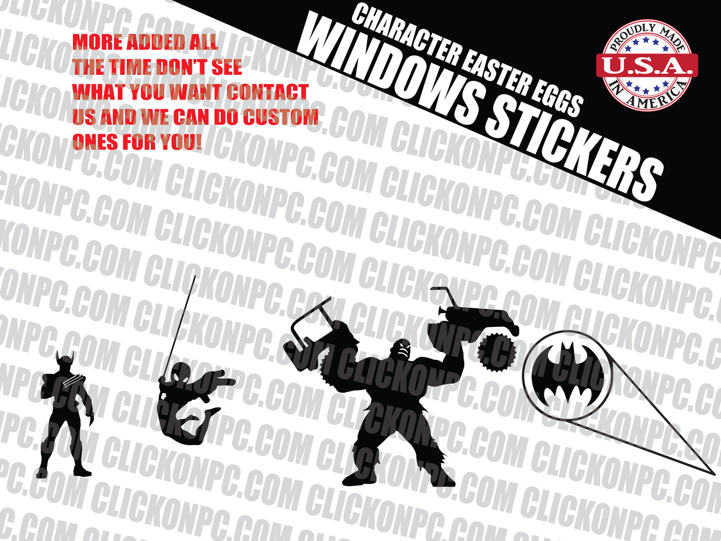 Jeep Wrangler Character Stickers - Easter Eggs