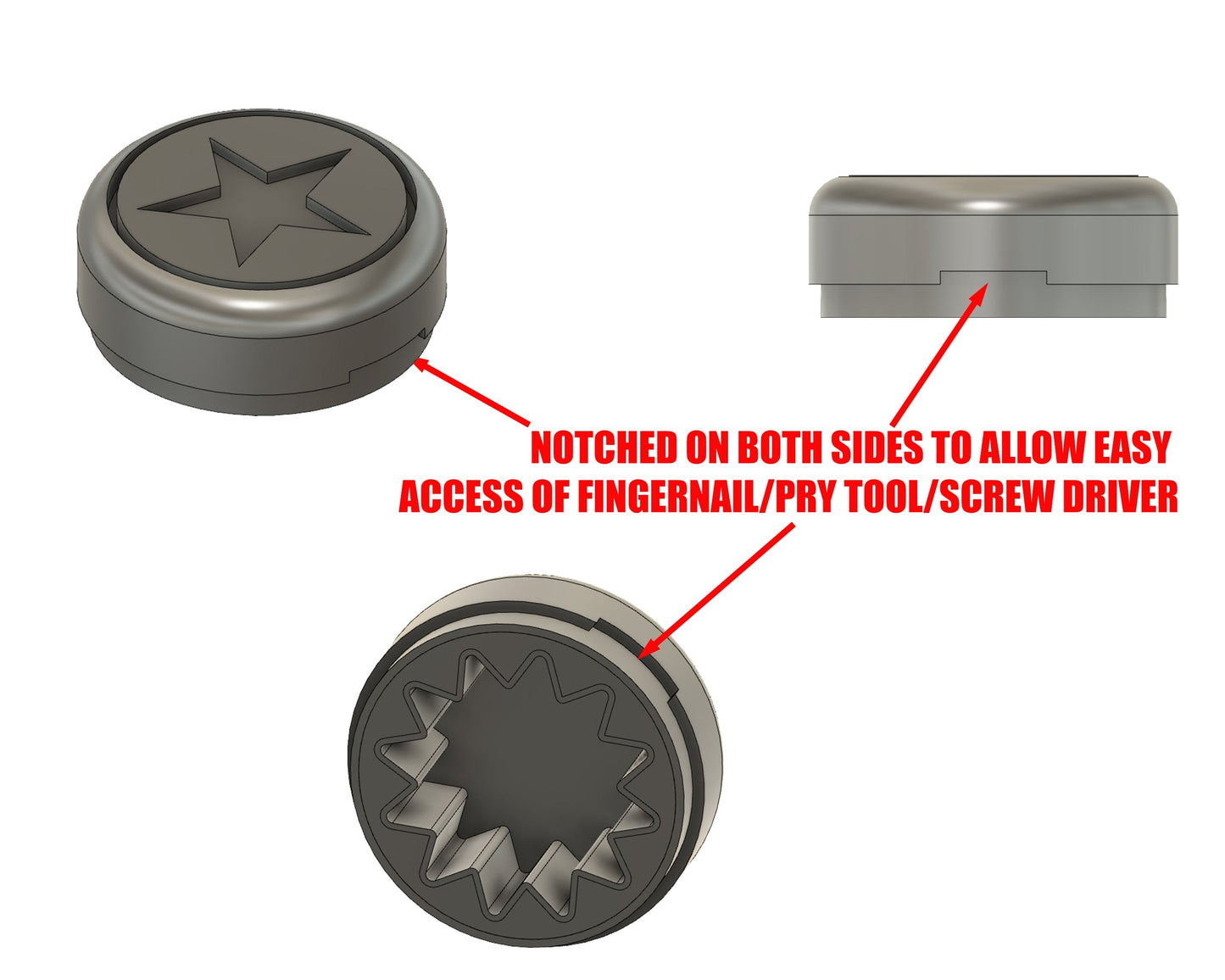 Wiper Cap - Notches