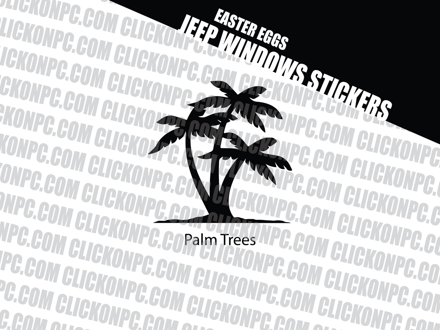 Palm Tree Vinyl Sticker - Black