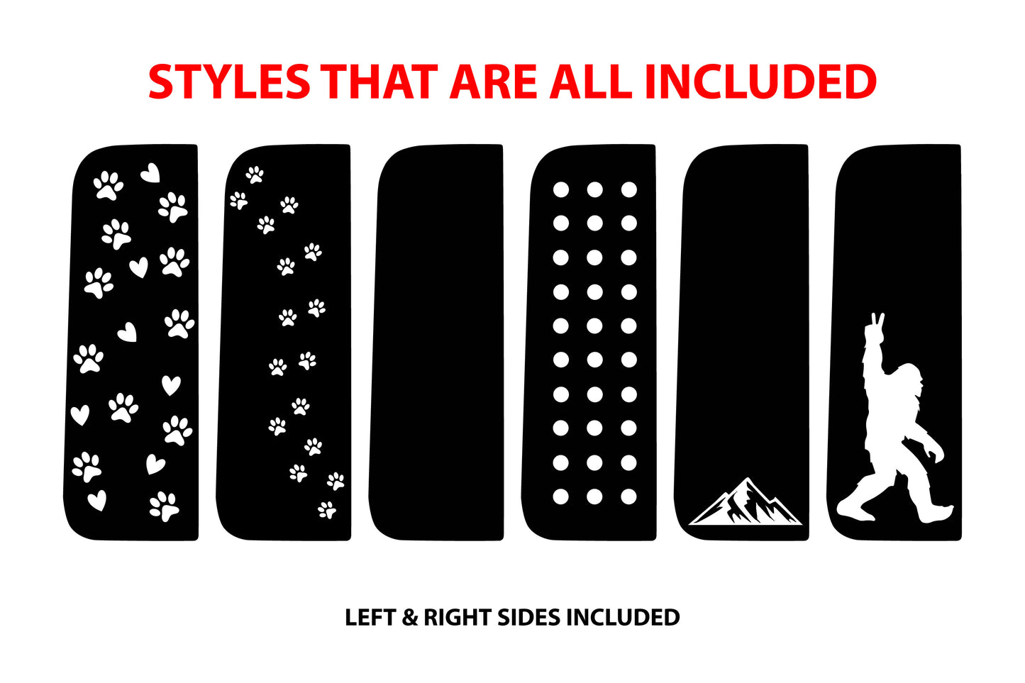 Fits Jeep Wrangler/Gladiator 2018+ Side Window - SVG Cut File - DIY Decal/Sticker Design, Instant Download - Set