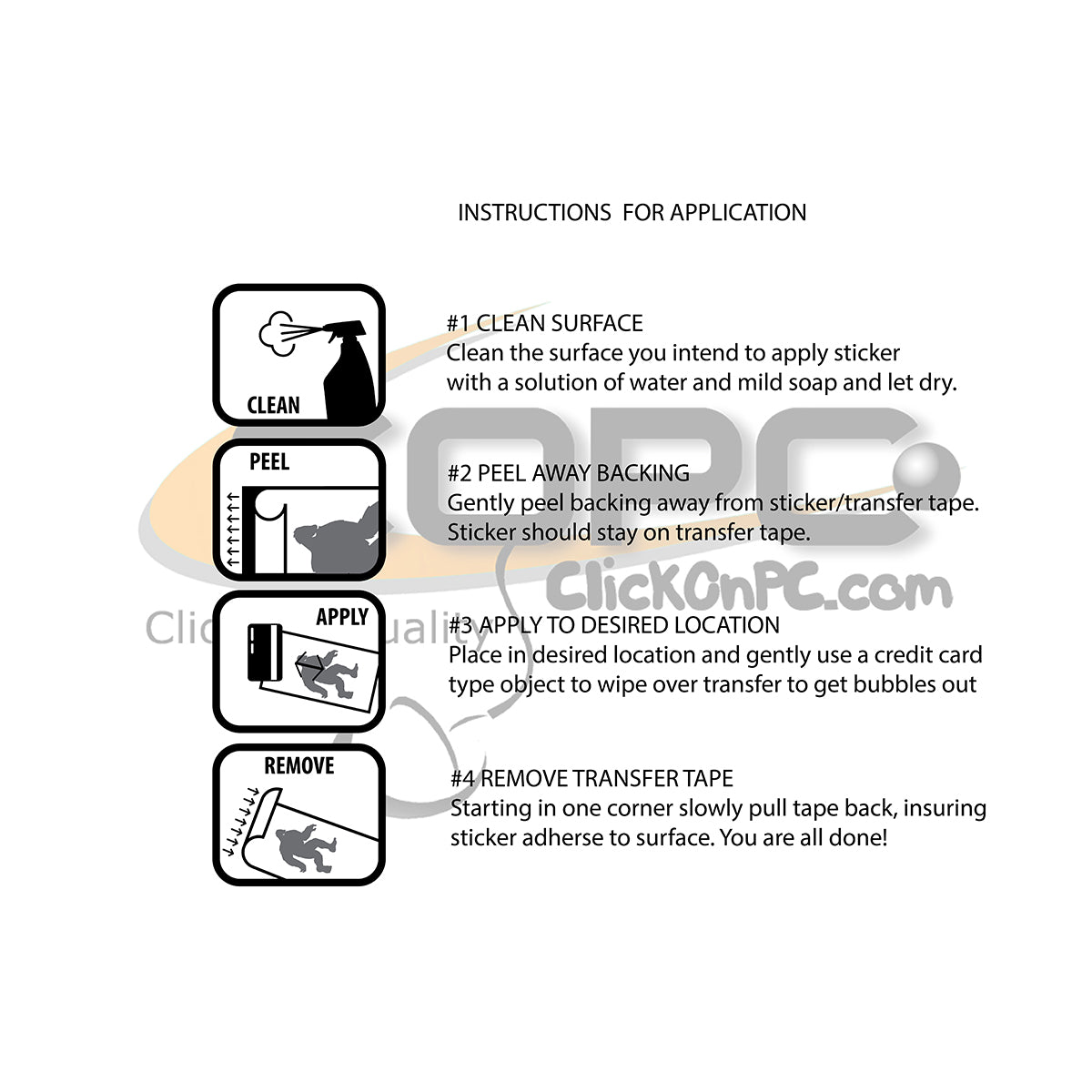 Sticker directions