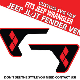 Digital Instant File, SVG Vector, Fits Jeep Wrangler JL/JT 2018+, Cricut Decal/Sticker Cut file, Harley Quin