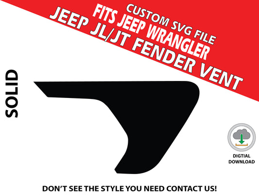 Digital Instant File, SVG Vector, Fits Jeep Wrangler JL/JT 2018+, Cricut Decal/Sticker Cut file, Solid