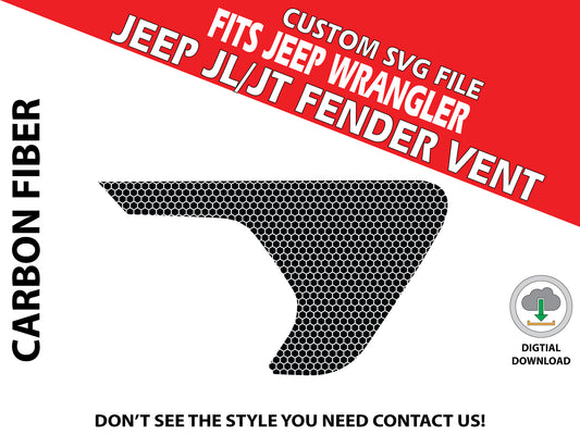 Digital Instant File, SVG Vector, Fits Jeep Wrangler JL/JT 2018+, Cricut Decal/Sticker Cut file, Carbon Fiber