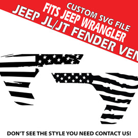 Digital Instant File, SVG Vector, Fits Jeep Wrangler JL/JT 2018+, Cricut Decal/Sticker Cut file, Distressed Flag