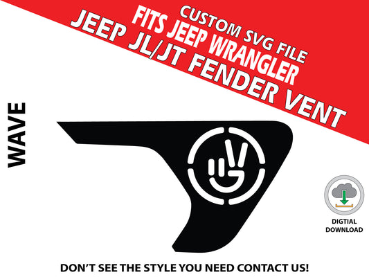 Digital Instant File, SVG Vector, Fits Jeep Wrangler JL/JT 2018+, Cricut Decal/Sticker Cut file, Wave