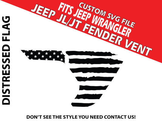 Digital Instant File, SVG Vector, Fits Jeep Wrangler JL/JT 2018+, Cricut Decal/Sticker Cut file, Distressed Flag