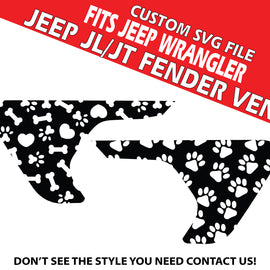 Digital Instant File, SVG Vector, Fits Jeep Wrangler JL/JT 2018+, Cricut Decal/Sticker Cut file, Paws