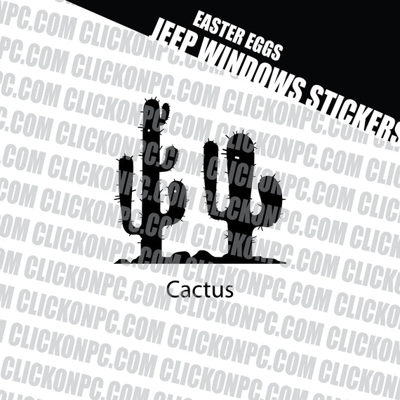 Cactus Vinyl Sticker - Black
