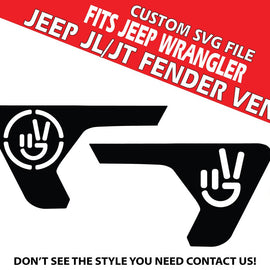 Digital Instant File, SVG Vector, Fits Jeep Wrangler JL/JT 2018+, Cricut Decal/Sticker Cut file, Wave