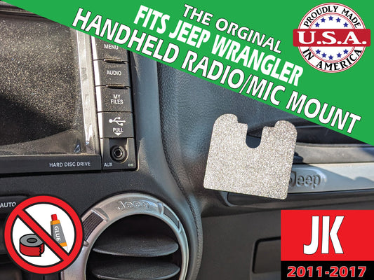 Fits 2011-18 Jeep Wrangler JK CB/MIC/Handheld Radio Dash Mount - No Drill