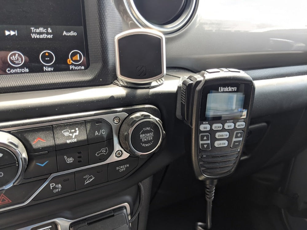 Fits Jeep Wrangler JL/JT CB Radio Dash Mount No Drill JeepSnapCaps