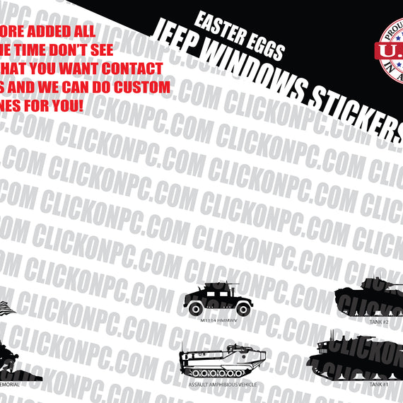 Jeep Wrangler Military Stickers - Easter Egg – JeepSnapCaps